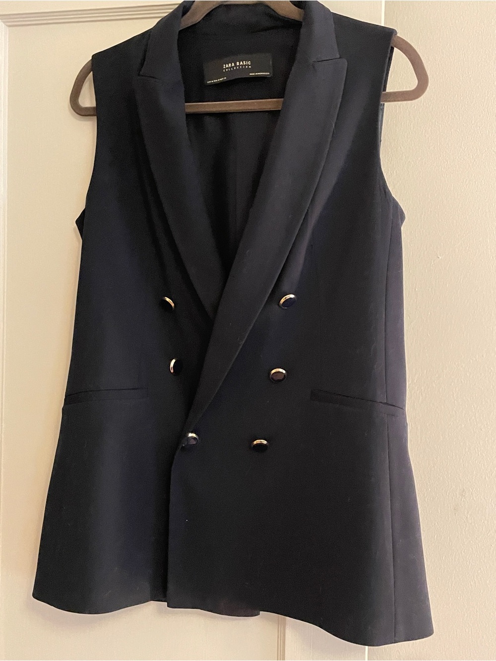 Zara double-breasted blazer sleeveless vest, M